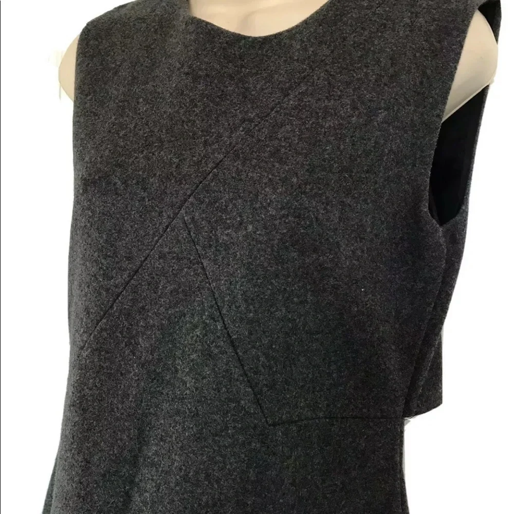 Kate Spade Saturday Woman's Sz 4 Gray Wool Blend Sleeveless Career Dress